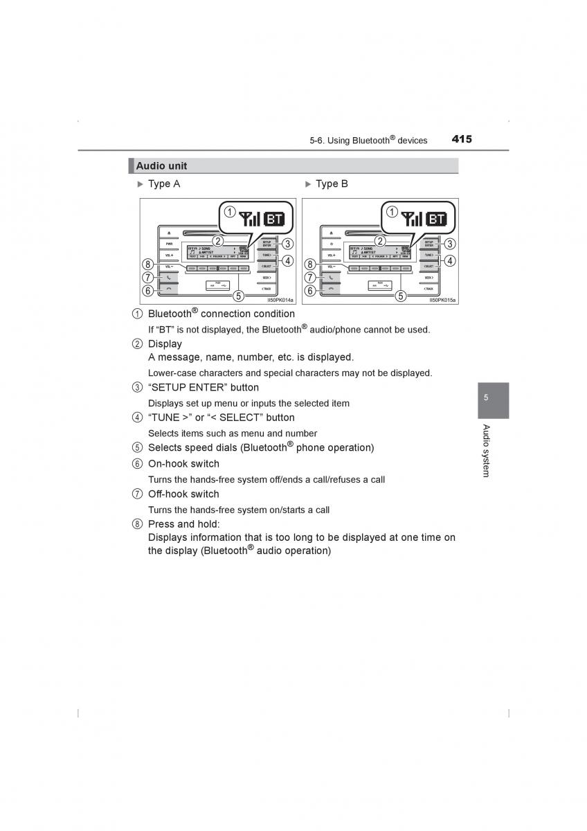 Toyota Hilux VIII 8 AN120 AN130 owners manual / page 415