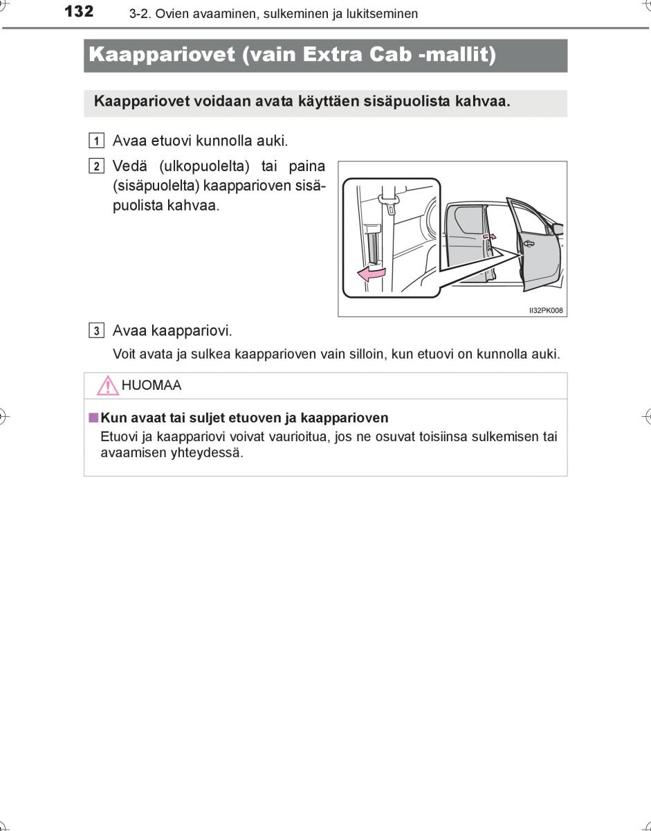 Toyota Hilux VIII 8 AN120 AN130 omistajan kasikirja / page 132