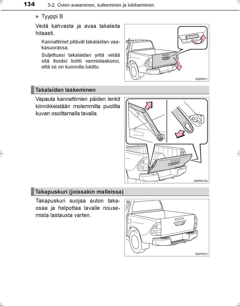 Toyota Hilux VIII 8 AN120 AN130 omistajan kasikirja / page 134