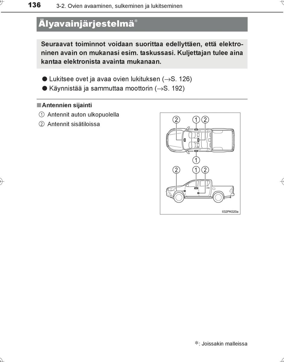 Toyota Hilux VIII 8 AN120 AN130 omistajan kasikirja / page 136