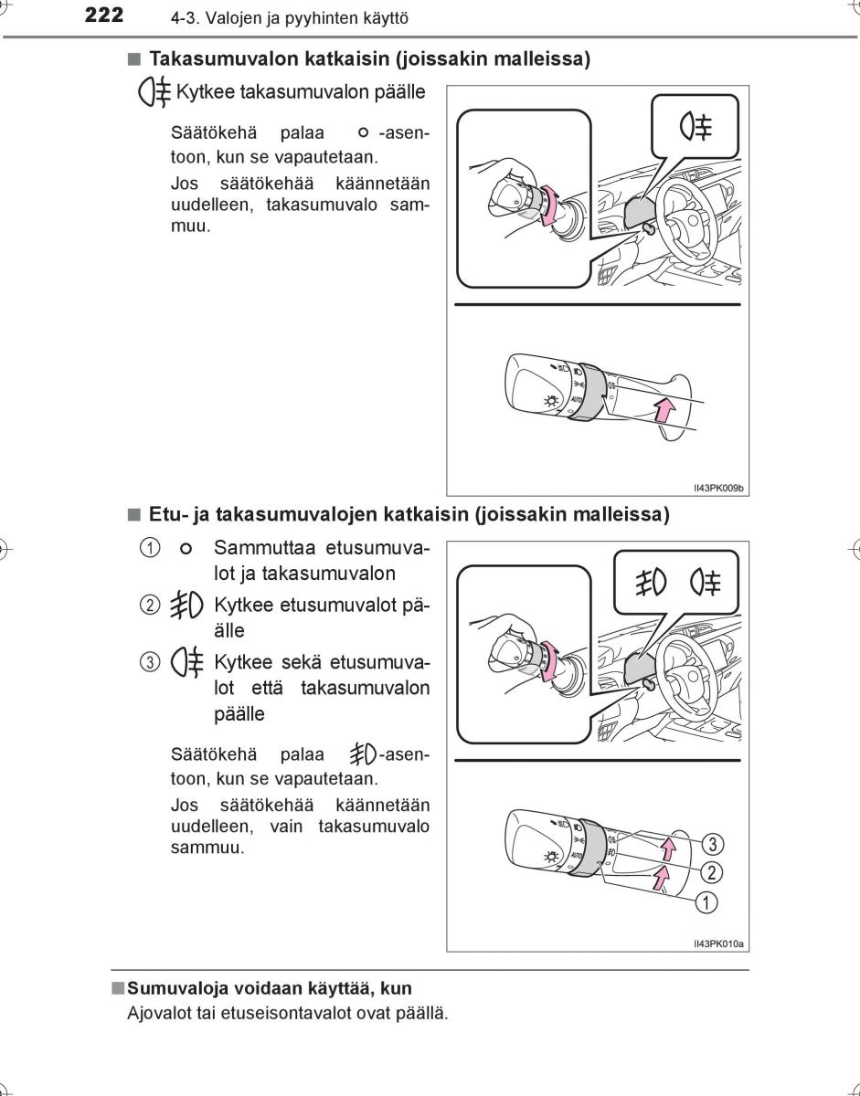 Toyota Hilux VIII 8 AN120 AN130 omistajan kasikirja / page 222