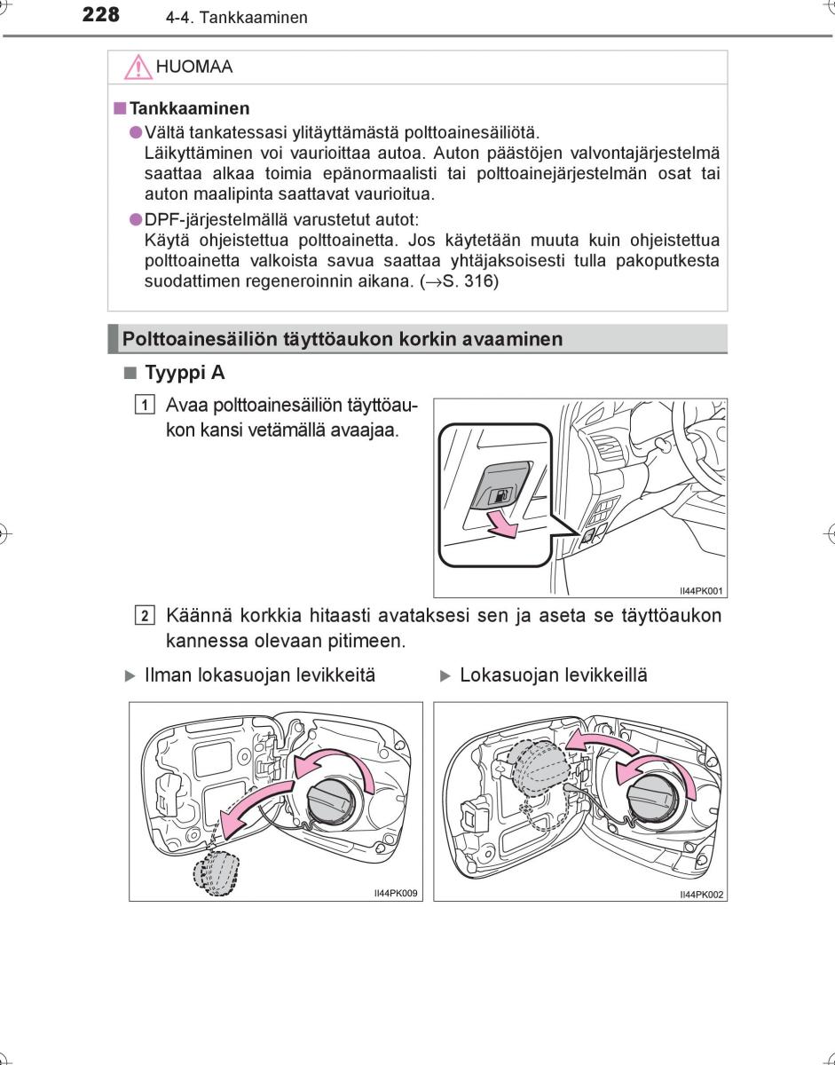 Toyota Hilux VIII 8 AN120 AN130 omistajan kasikirja / page 228