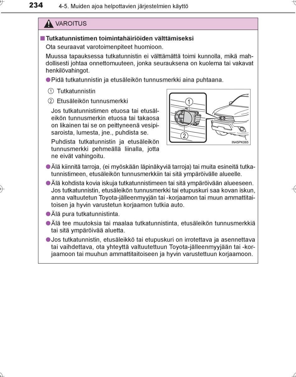 Toyota Hilux VIII 8 AN120 AN130 omistajan kasikirja / page 234