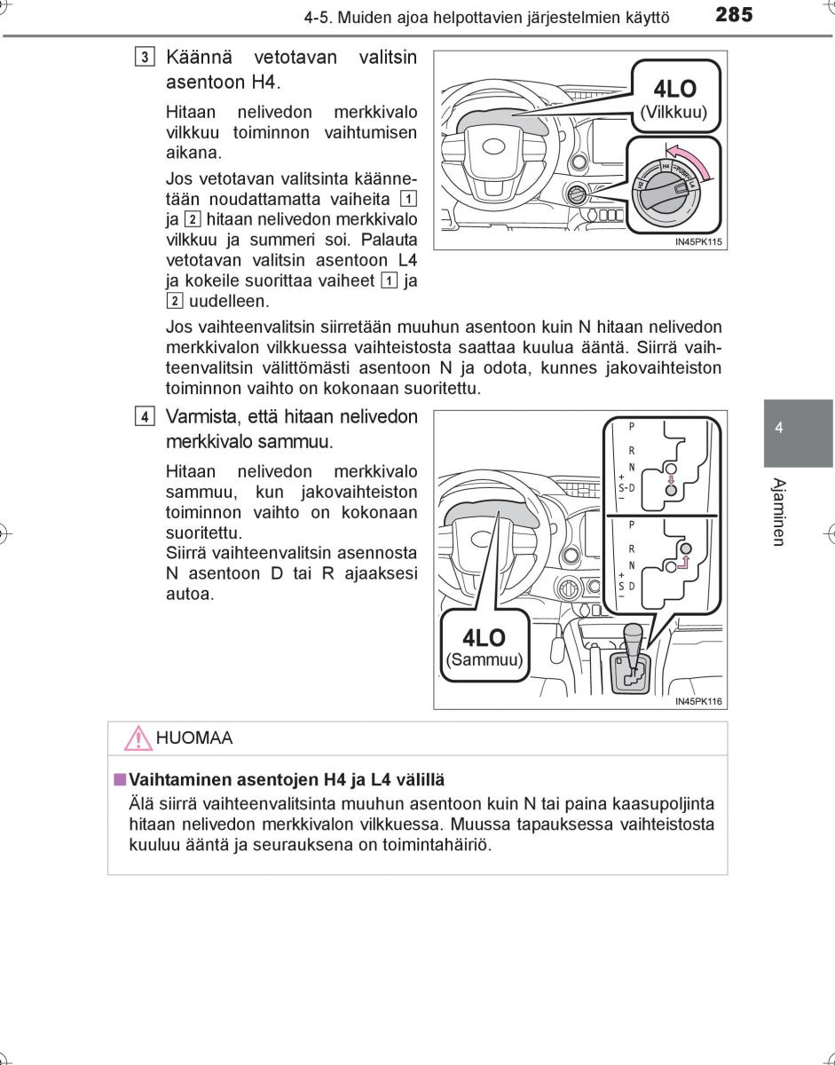 Toyota Hilux VIII 8 AN120 AN130 omistajan kasikirja / page 285