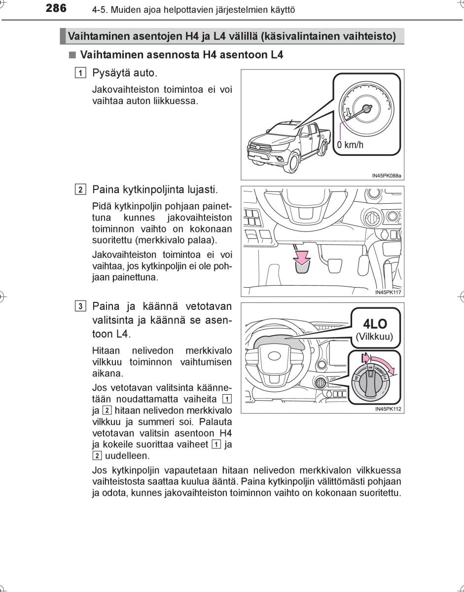 Toyota Hilux VIII 8 AN120 AN130 omistajan kasikirja / page 286