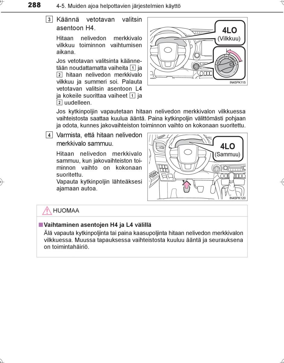 Toyota Hilux VIII 8 AN120 AN130 omistajan kasikirja / page 288