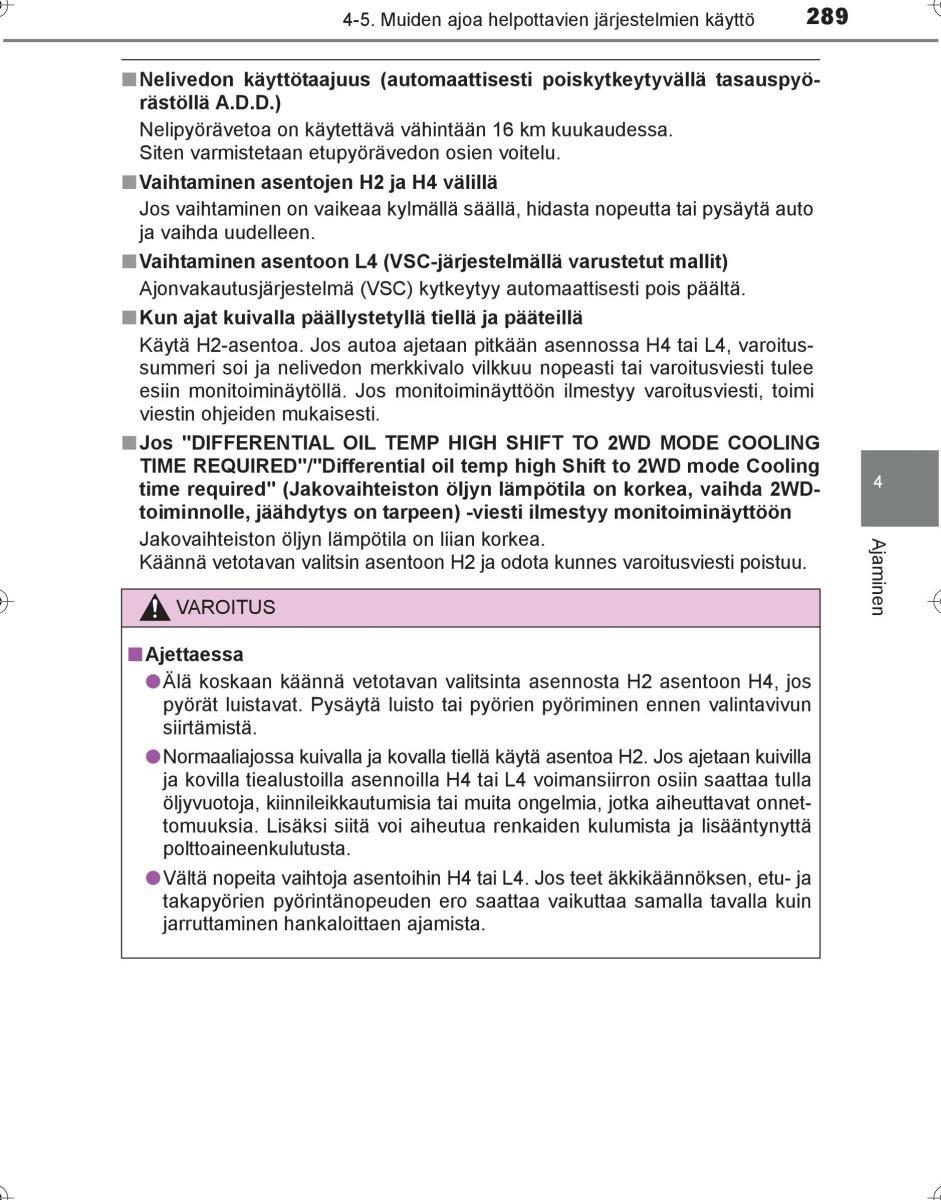 Toyota Hilux VIII 8 AN120 AN130 omistajan kasikirja / page 289