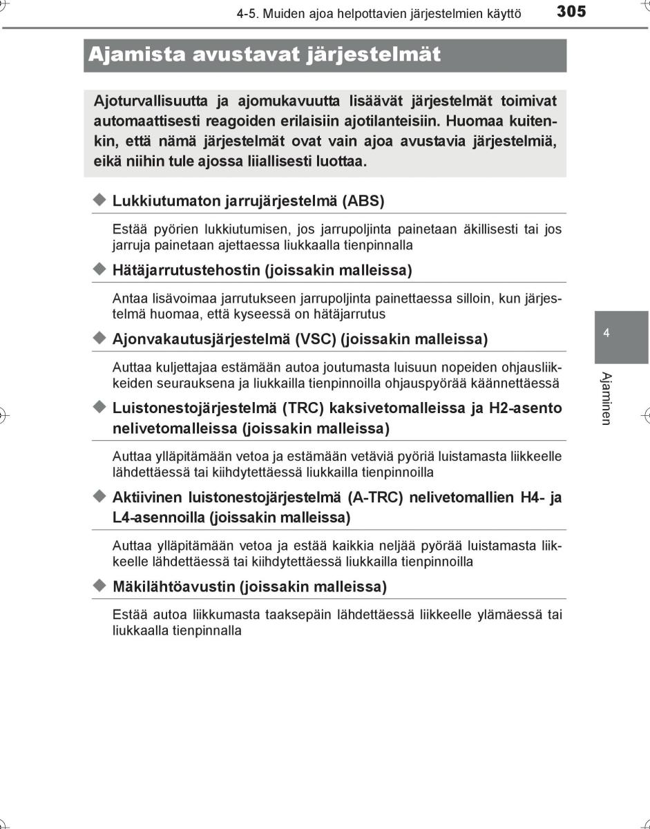 Toyota Hilux VIII 8 AN120 AN130 omistajan kasikirja / page 305