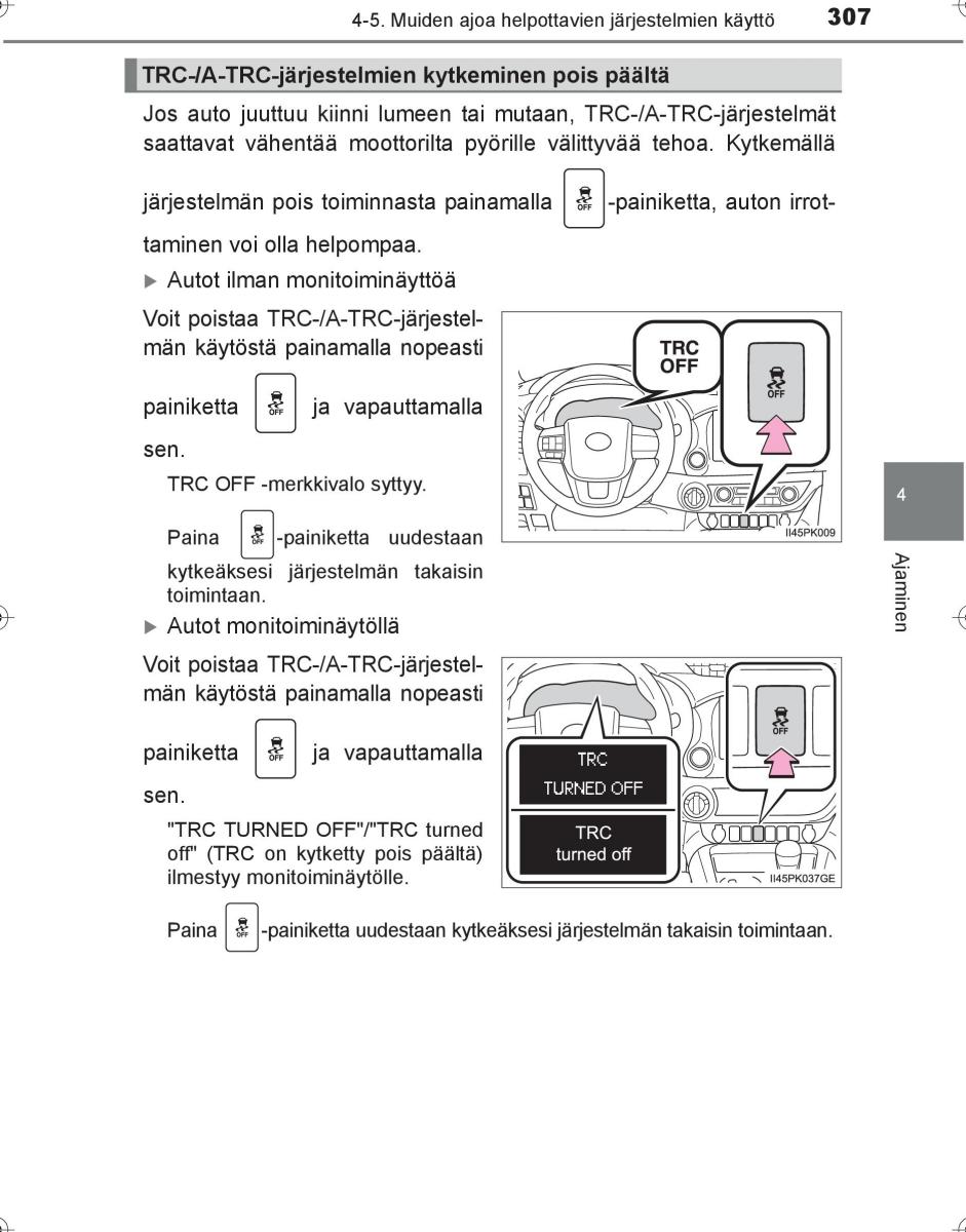 Toyota Hilux VIII 8 AN120 AN130 omistajan kasikirja / page 307