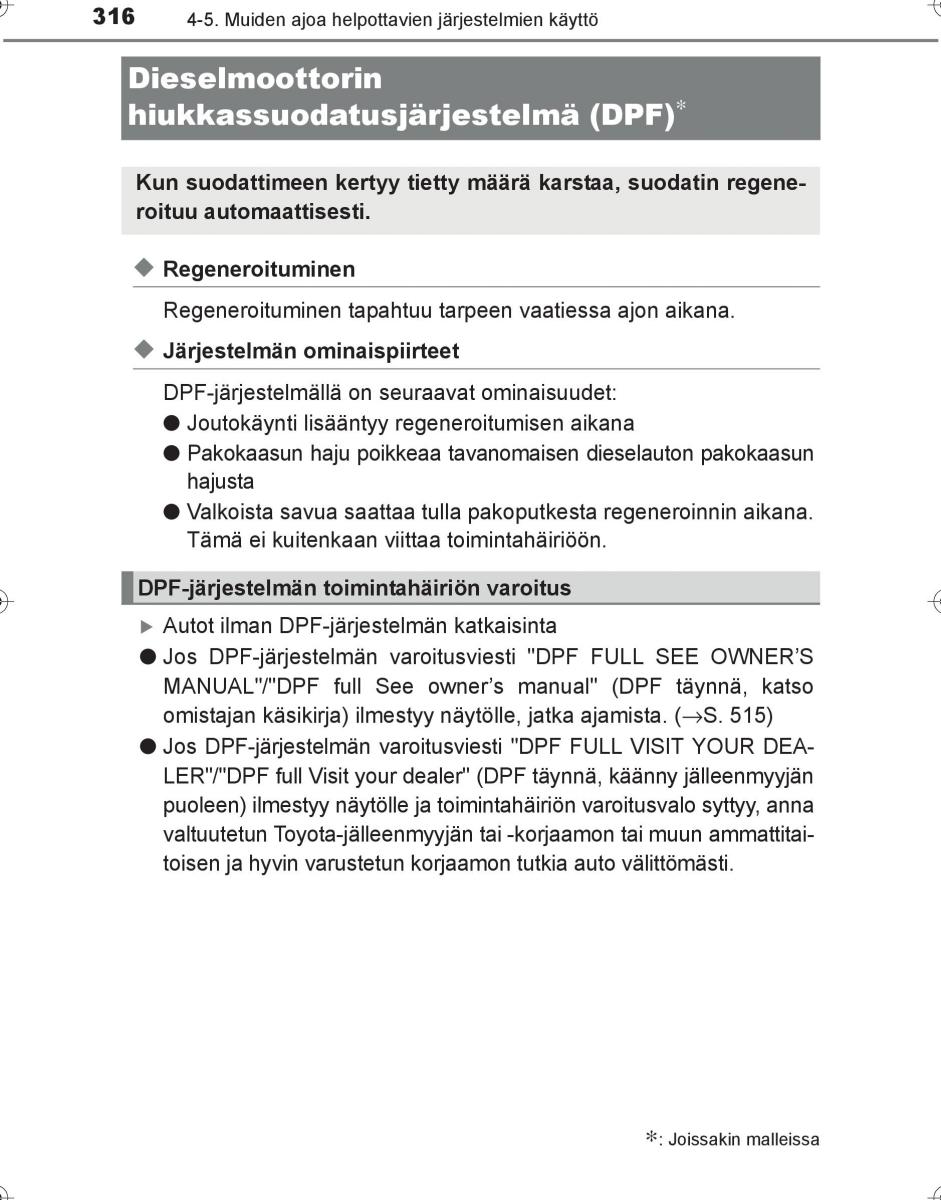 Toyota Hilux VIII 8 AN120 AN130 omistajan kasikirja / page 316