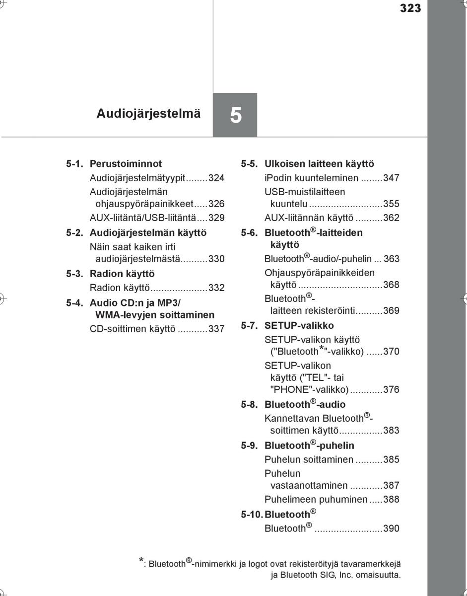 Toyota Hilux VIII 8 AN120 AN130 omistajan kasikirja / page 323