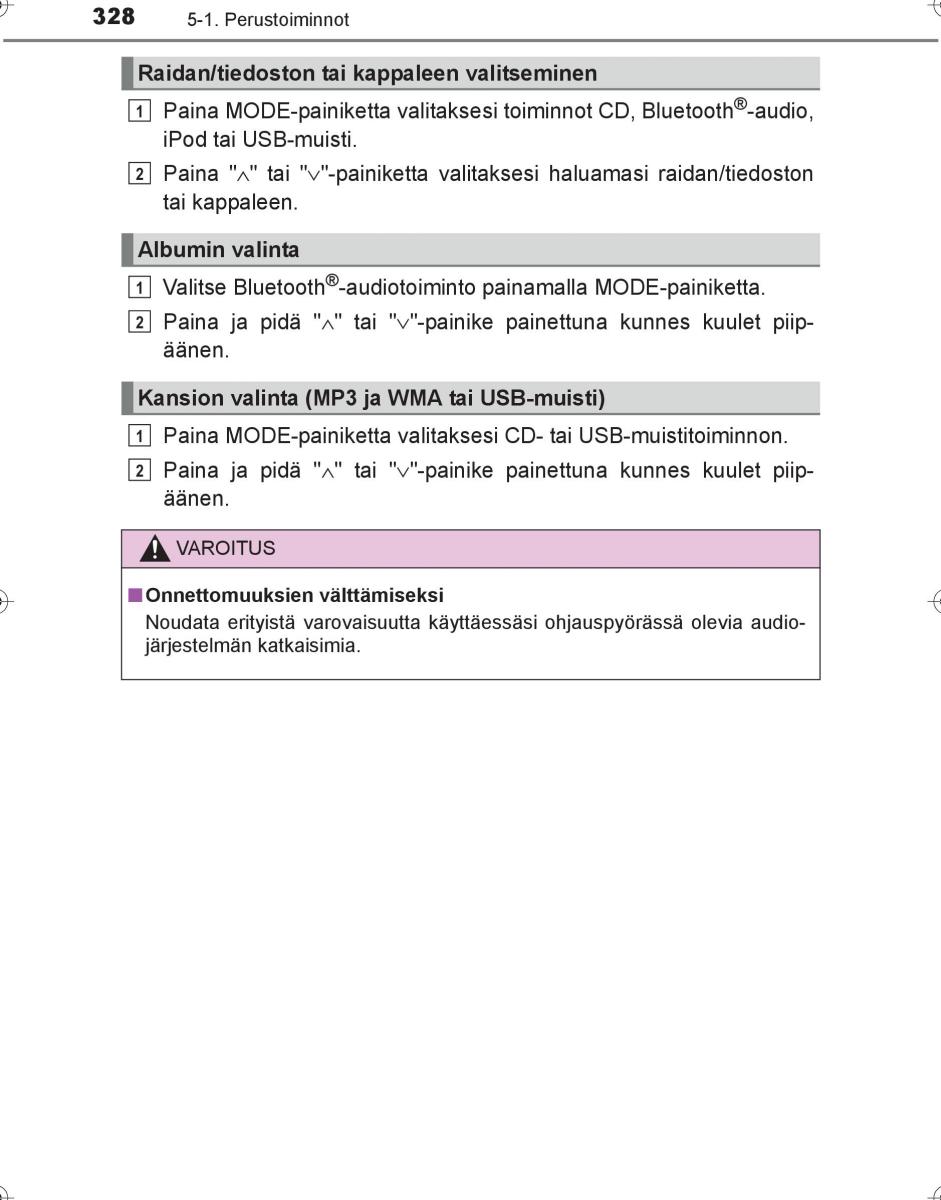 Toyota Hilux VIII 8 AN120 AN130 omistajan kasikirja / page 328