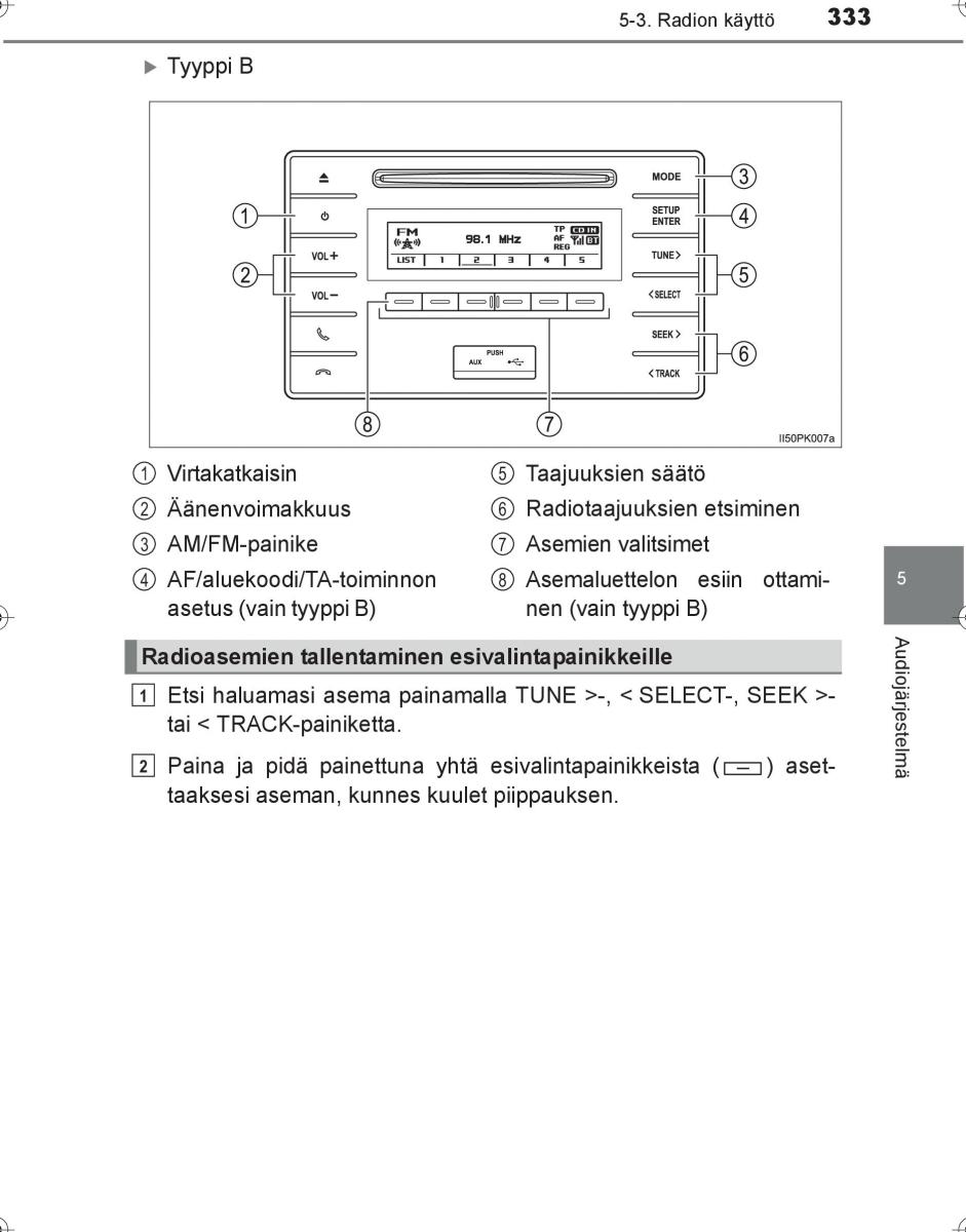 Toyota Hilux VIII 8 AN120 AN130 omistajan kasikirja / page 333