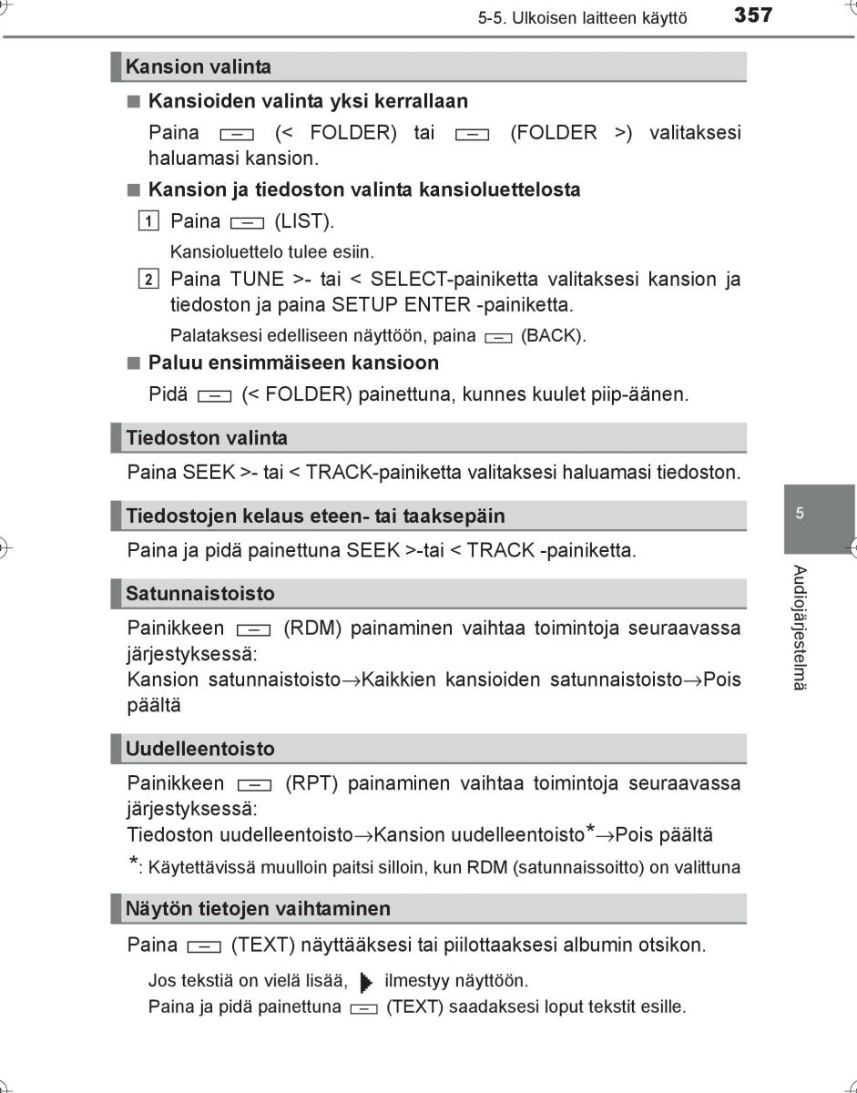 Toyota Hilux VIII 8 AN120 AN130 omistajan kasikirja / page 357