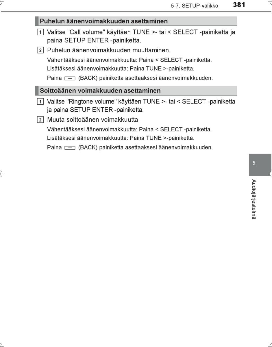 Toyota Hilux VIII 8 AN120 AN130 omistajan kasikirja / page 381