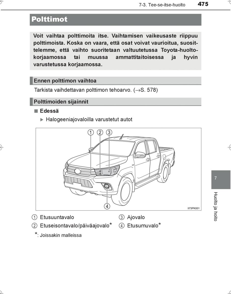 Toyota Hilux VIII 8 AN120 AN130 omistajan kasikirja / page 475