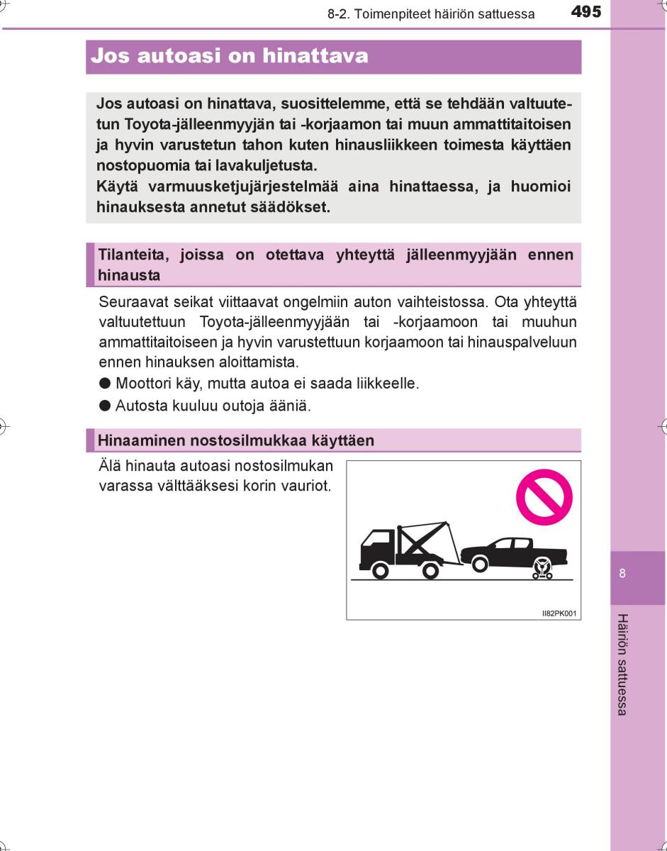 Toyota Hilux VIII 8 AN120 AN130 omistajan kasikirja / page 495