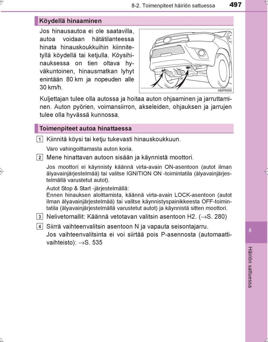 Toyota Hilux VIII 8 AN120 AN130 omistajan kasikirja / page 497