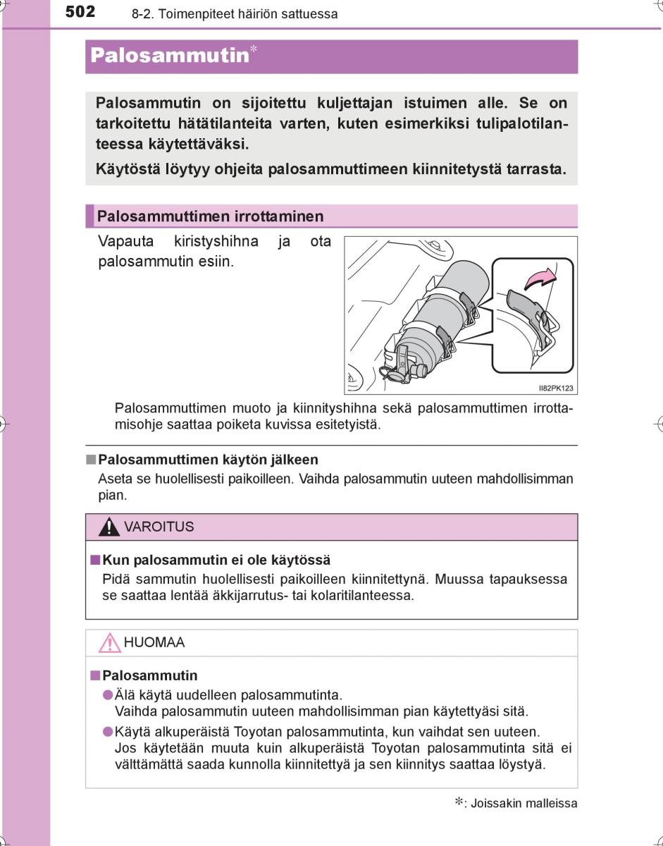 Toyota Hilux VIII 8 AN120 AN130 omistajan kasikirja / page 502