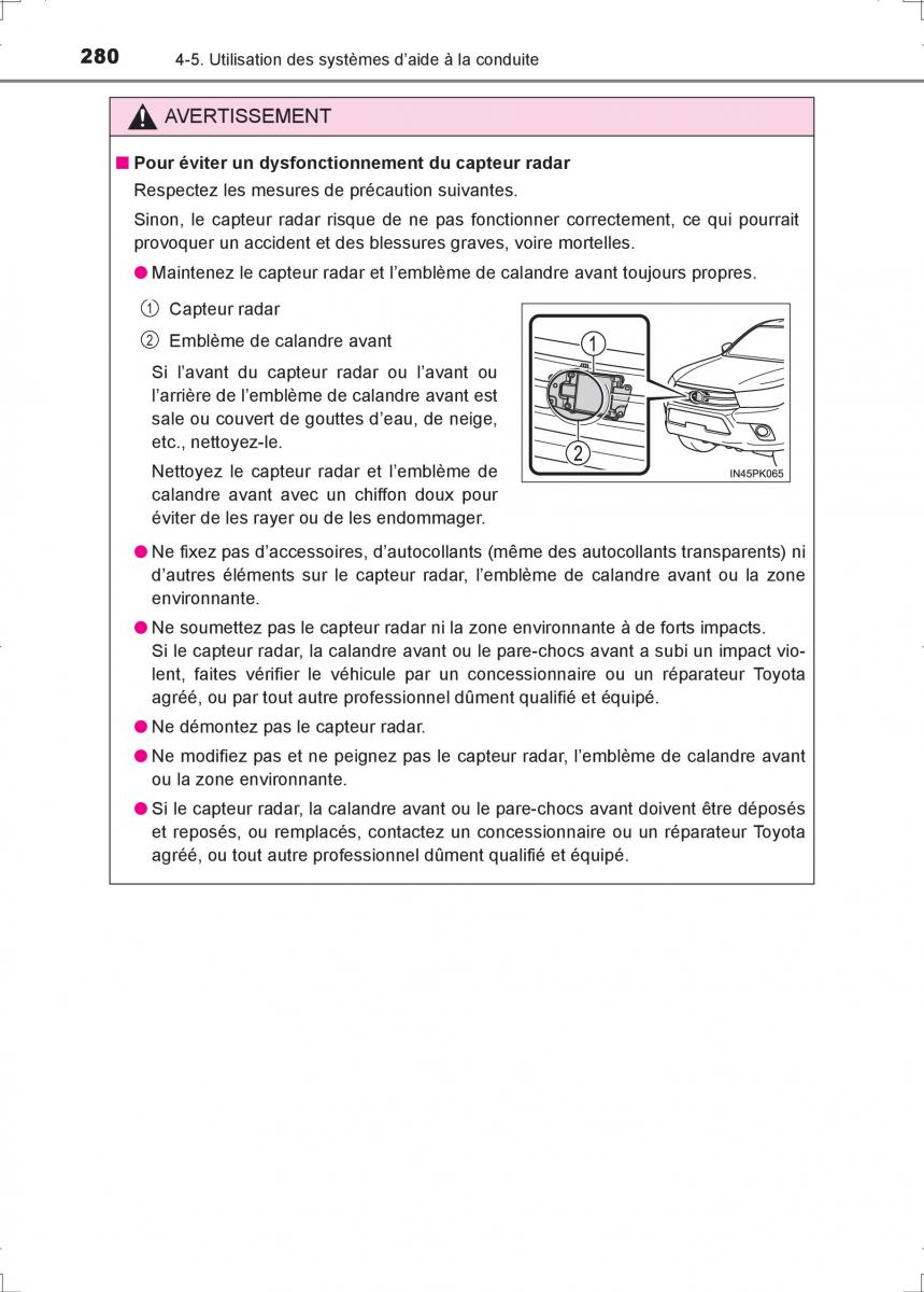 Toyota Hilux VIII 8 AN120 AN130 manuel du proprietaire / page 280