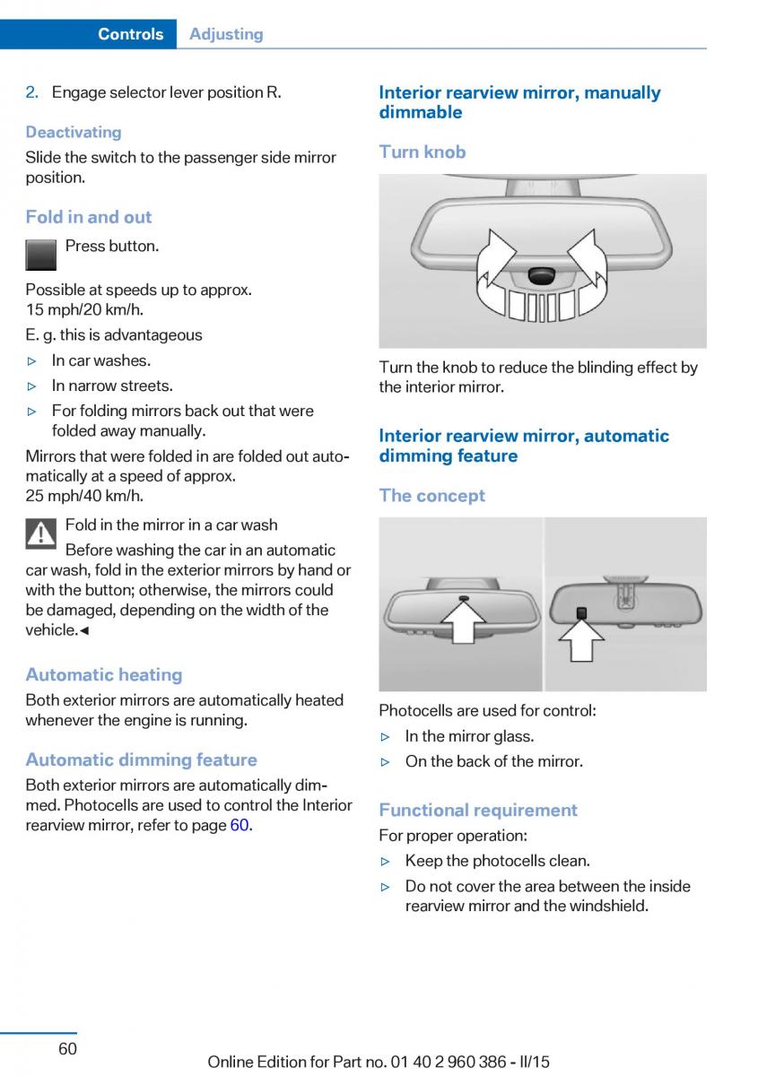 BMW X3 F25 owners manual / page 64