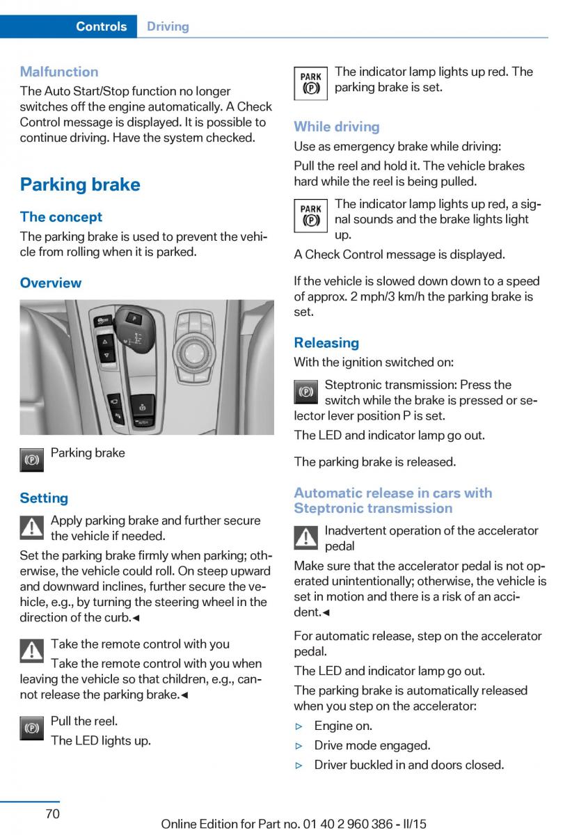 BMW X3 F25 owners manual / page 74