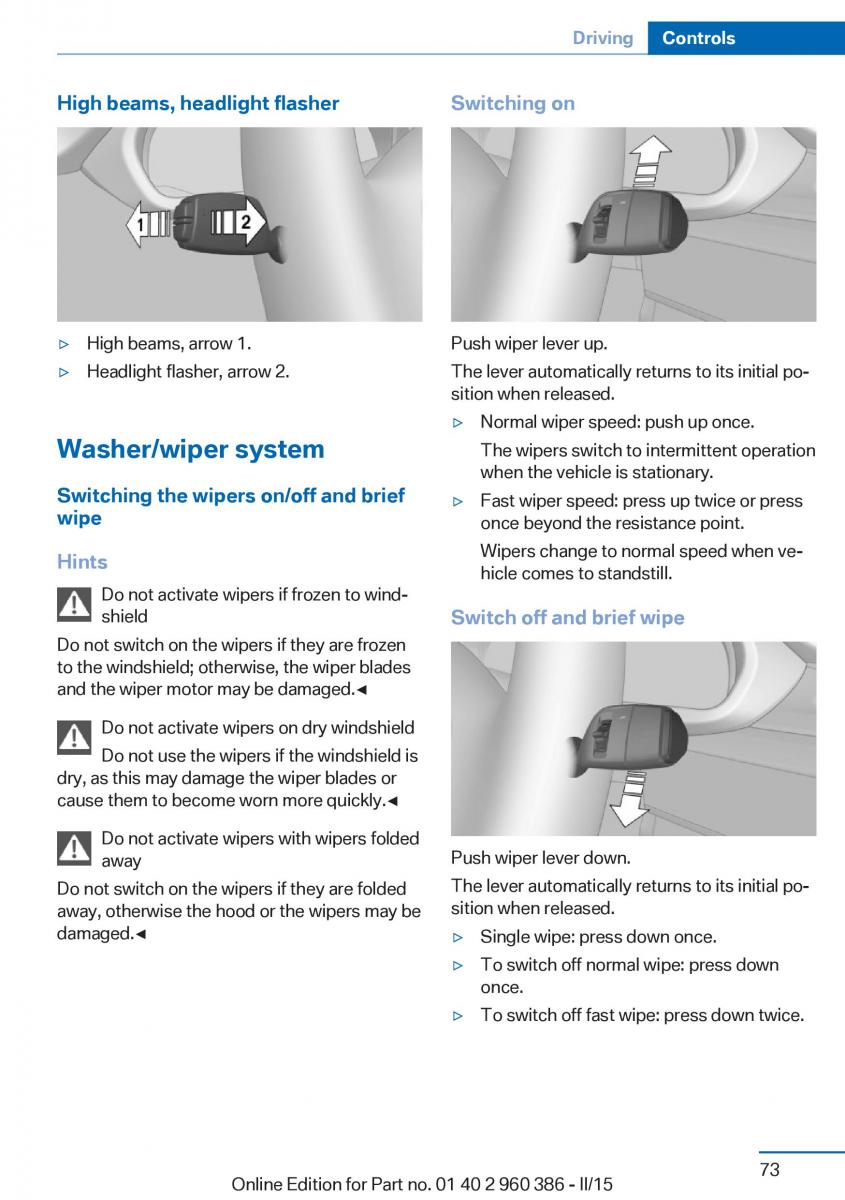 BMW X3 F25 owners manual / page 77