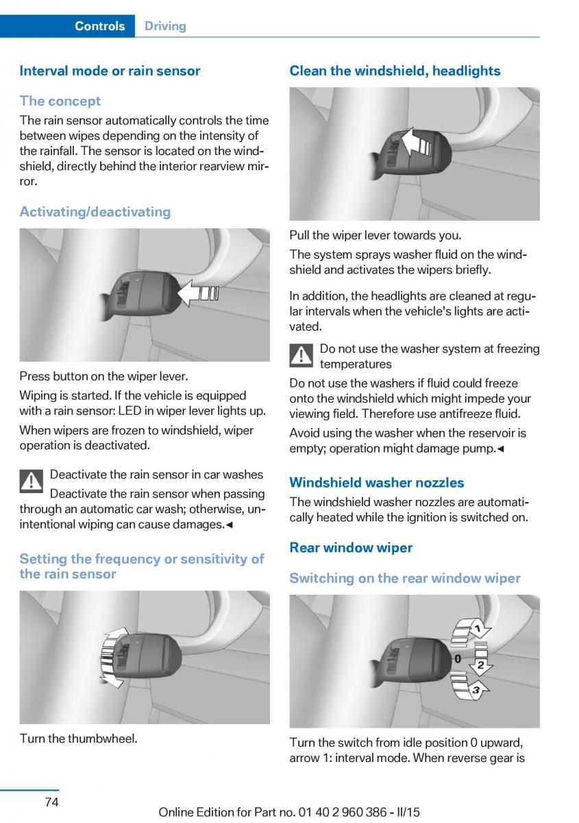 BMW X3 F25 owners manual / page 78