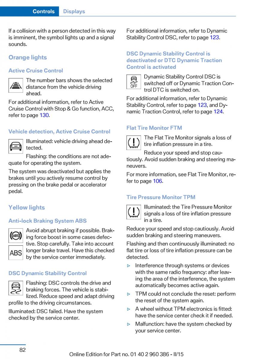 BMW X3 F25 owners manual / page 86