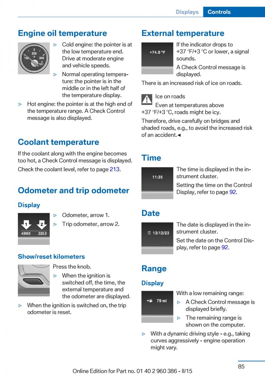 BMW X3 F25 owners manual / page 89