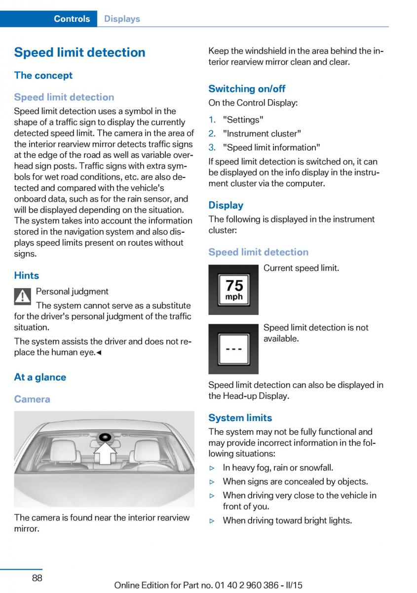 BMW X3 F25 owners manual / page 92