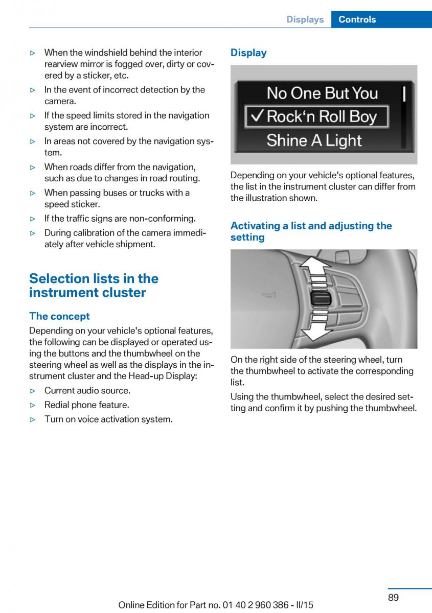 BMW X3 F25 owners manual / page 93