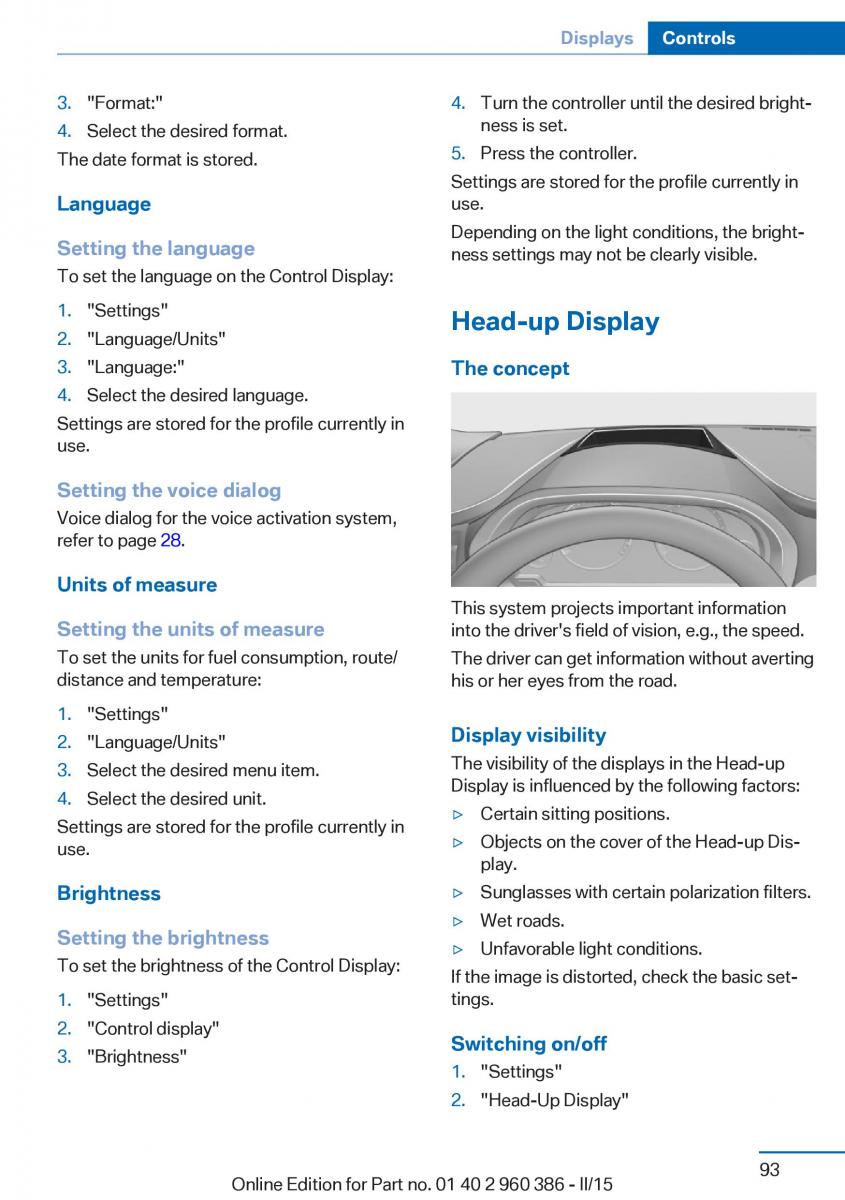 BMW X3 F25 owners manual / page 97