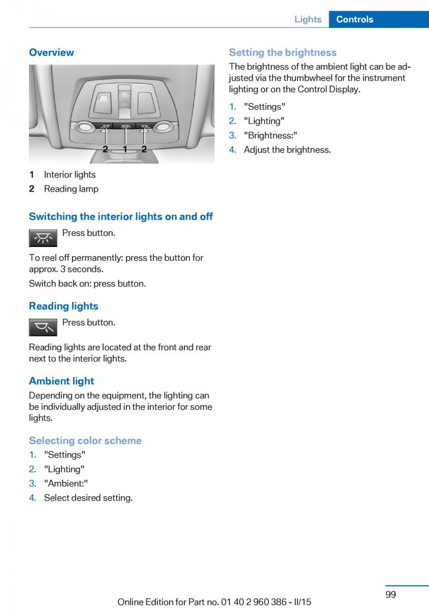 BMW X3 F25 owners manual / page 103