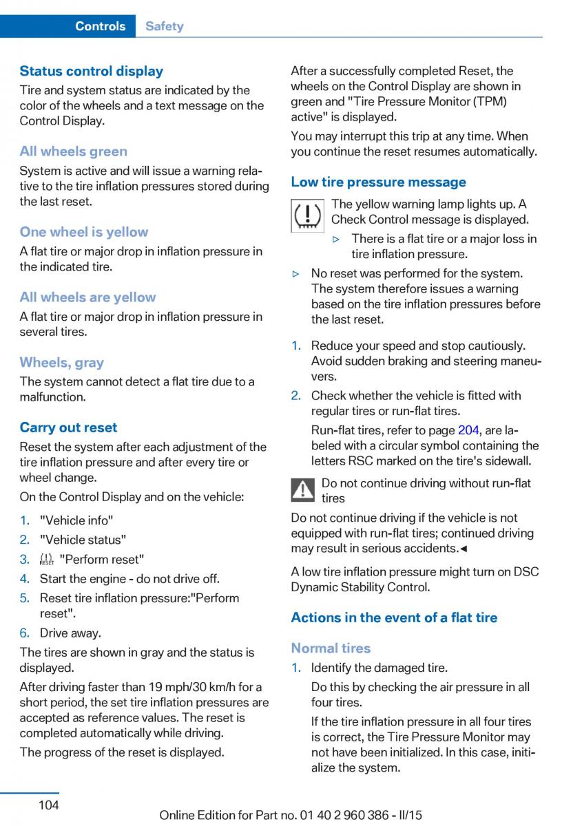 BMW X3 F25 owners manual / page 108