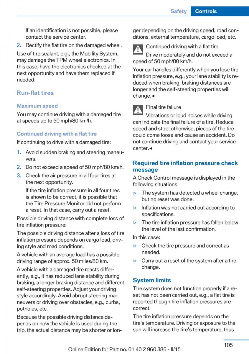 BMW X3 F25 owners manual / page 109