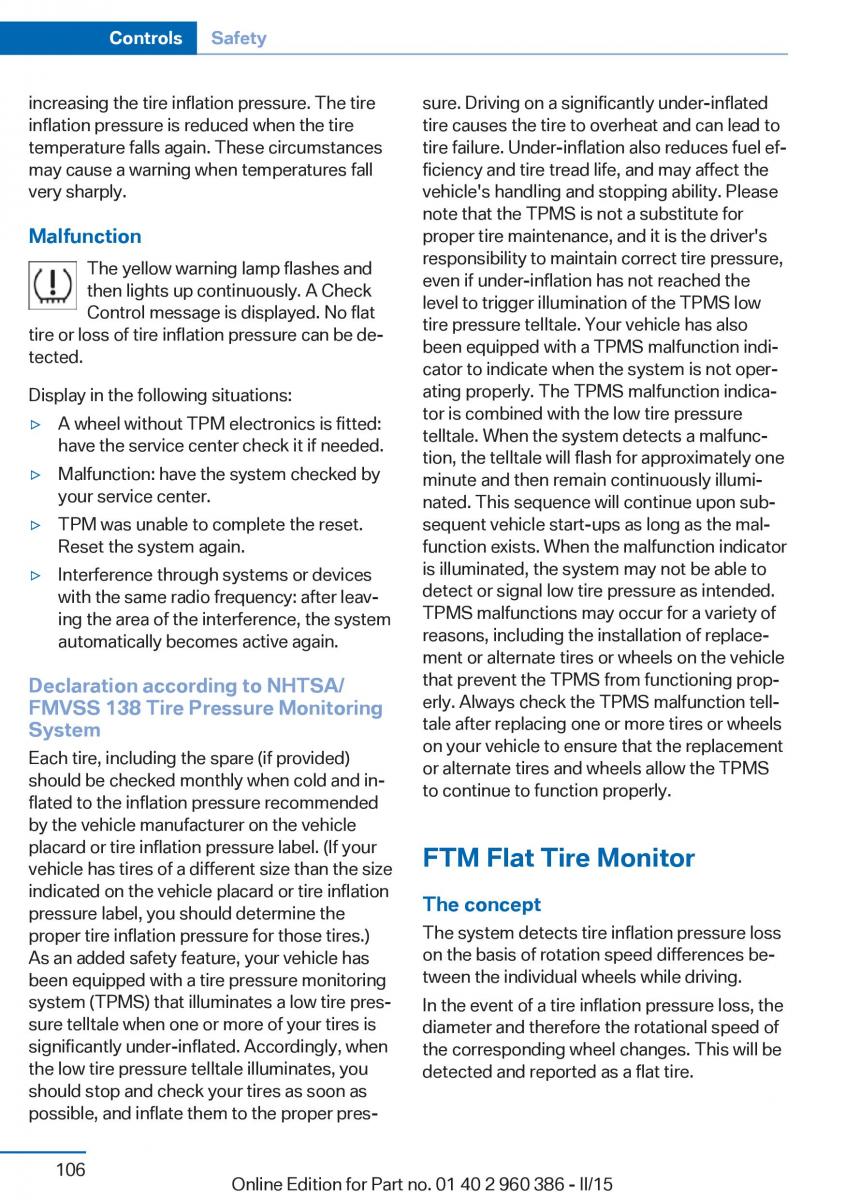 BMW X3 F25 owners manual / page 110