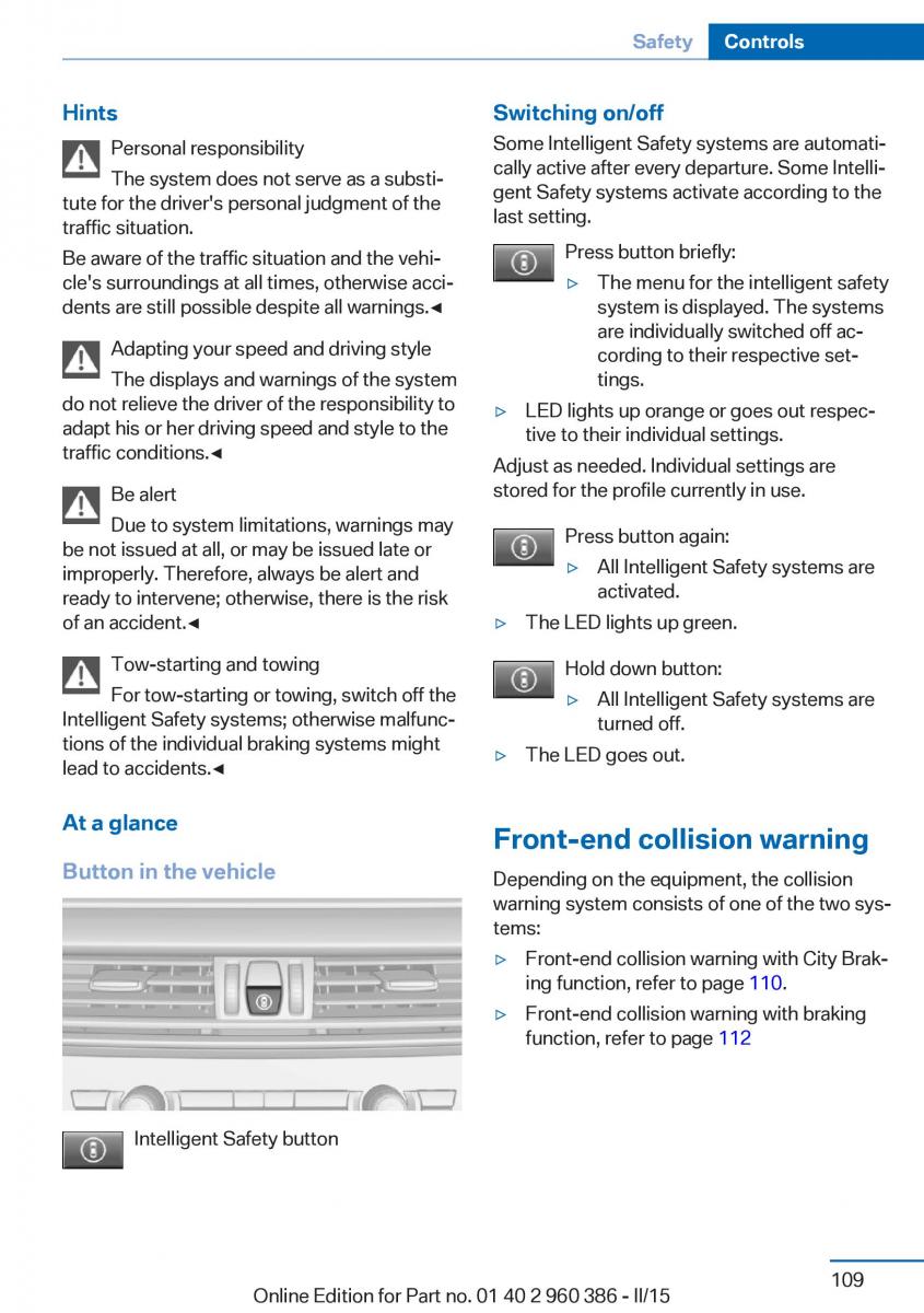 BMW X3 F25 owners manual / page 113