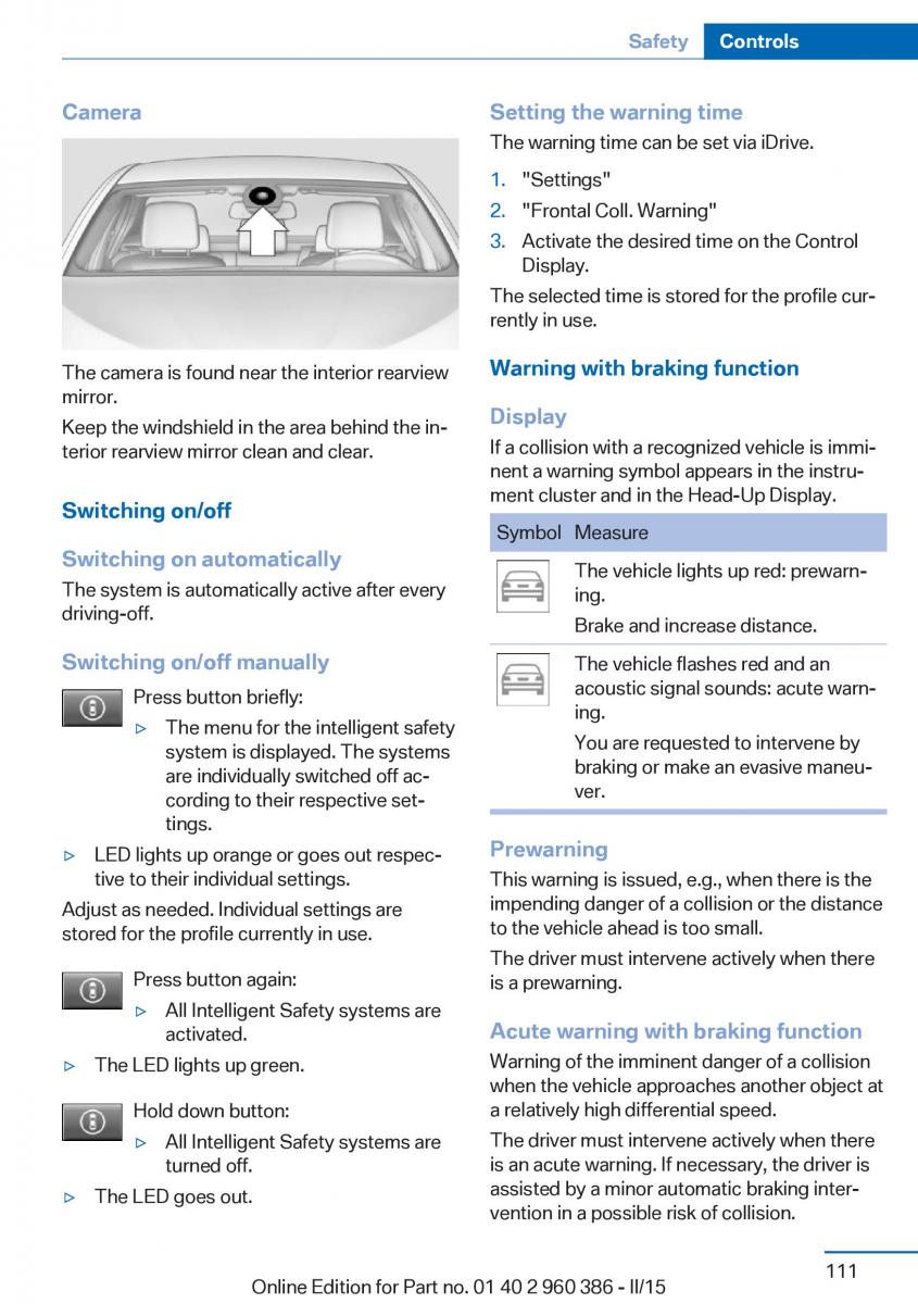 BMW X3 F25 owners manual / page 115