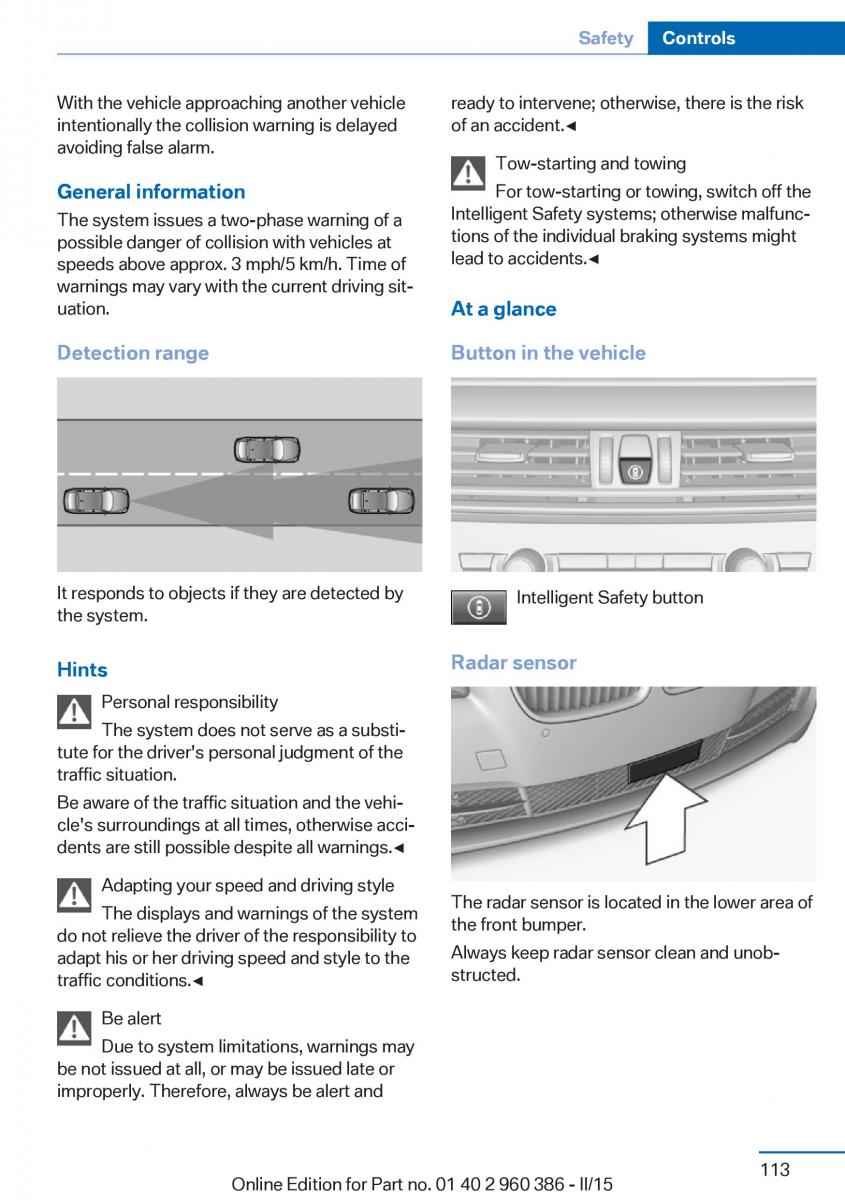 BMW X3 F25 owners manual / page 117