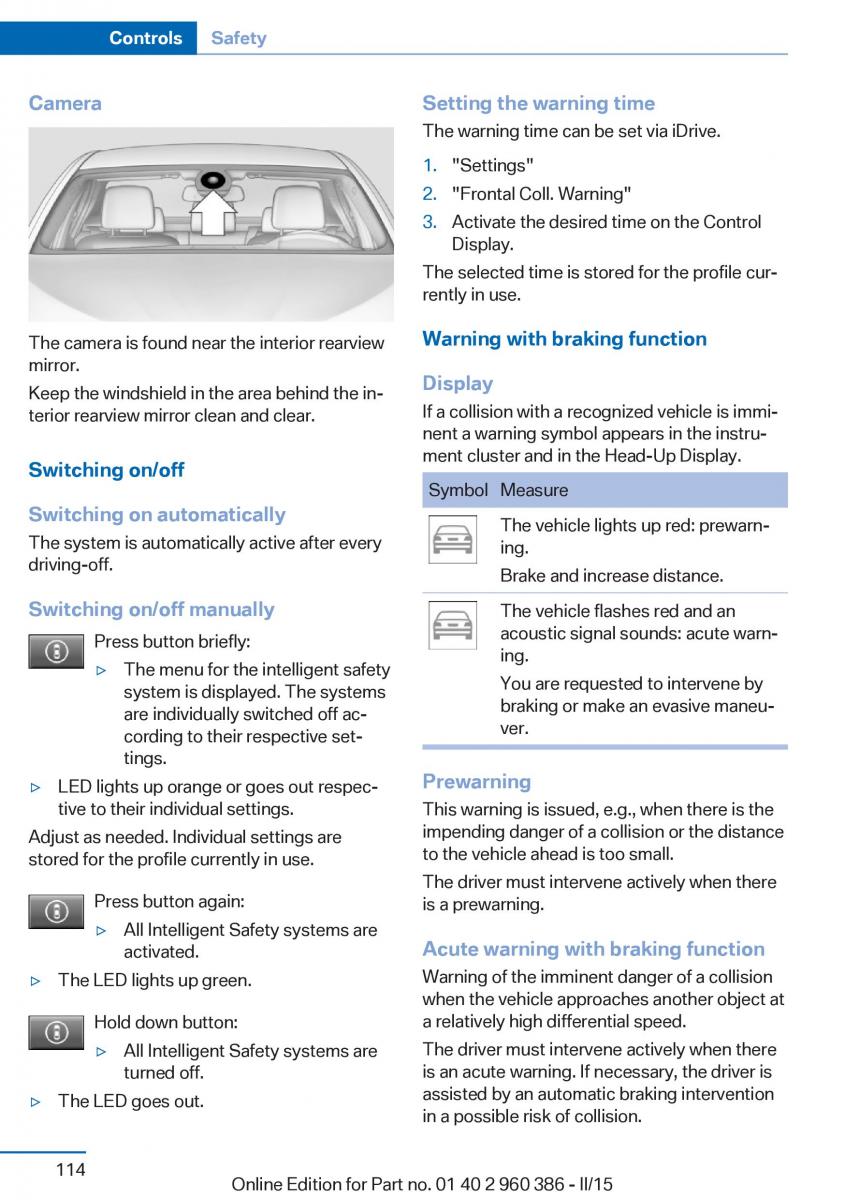 BMW X3 F25 owners manual / page 118