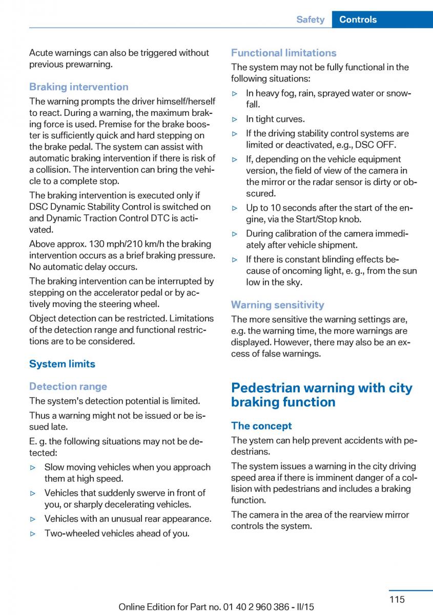 BMW X3 F25 owners manual / page 119