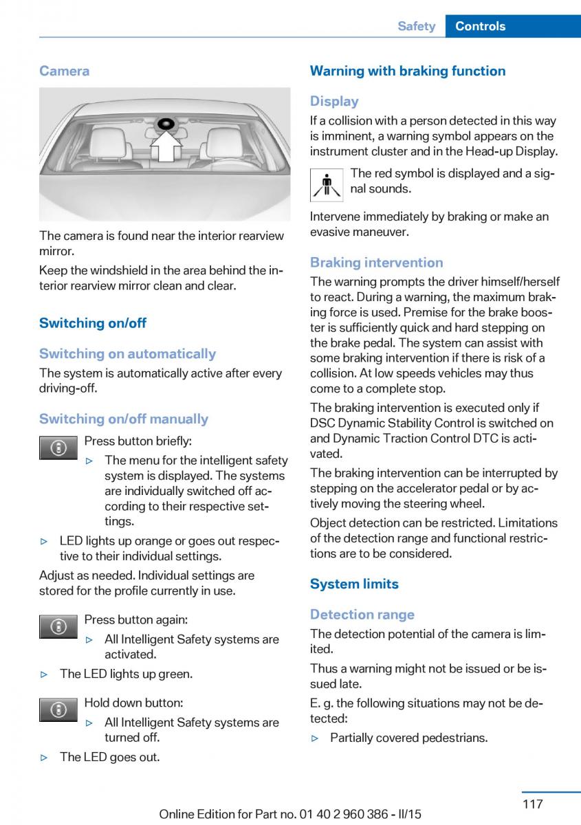 BMW X3 F25 owners manual / page 121