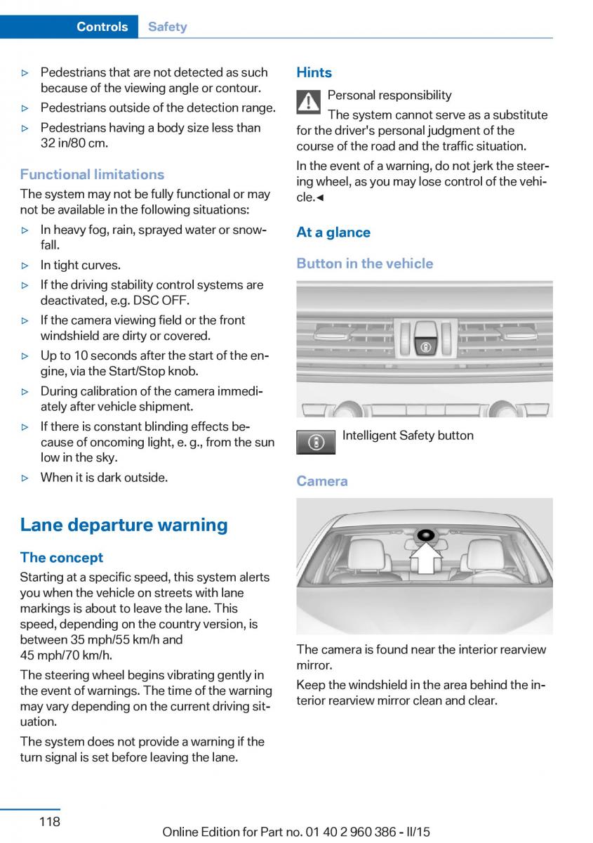 BMW X3 F25 owners manual / page 122