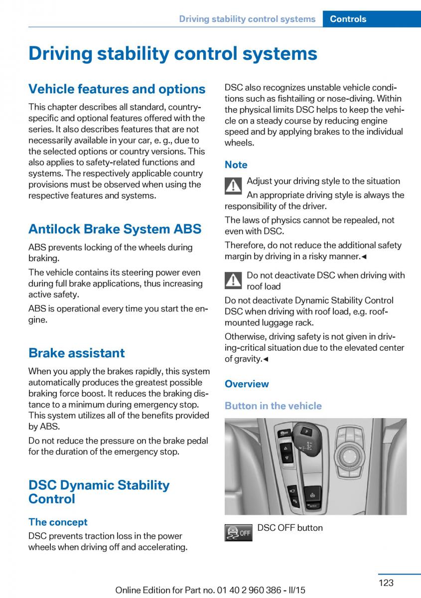 BMW X3 F25 owners manual / page 127