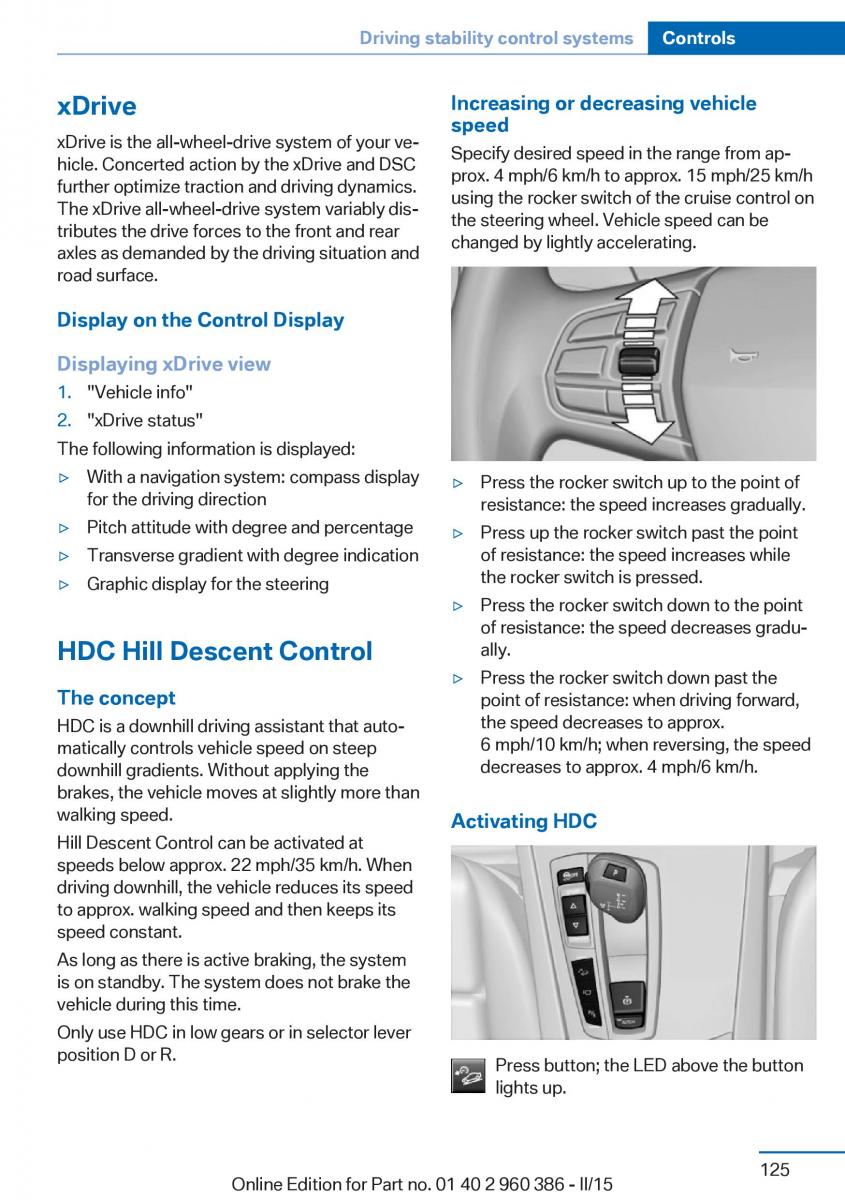 BMW X3 F25 owners manual / page 129