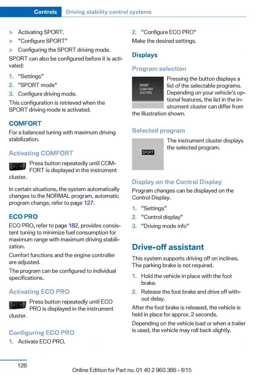 BMW X3 F25 owners manual / page 132