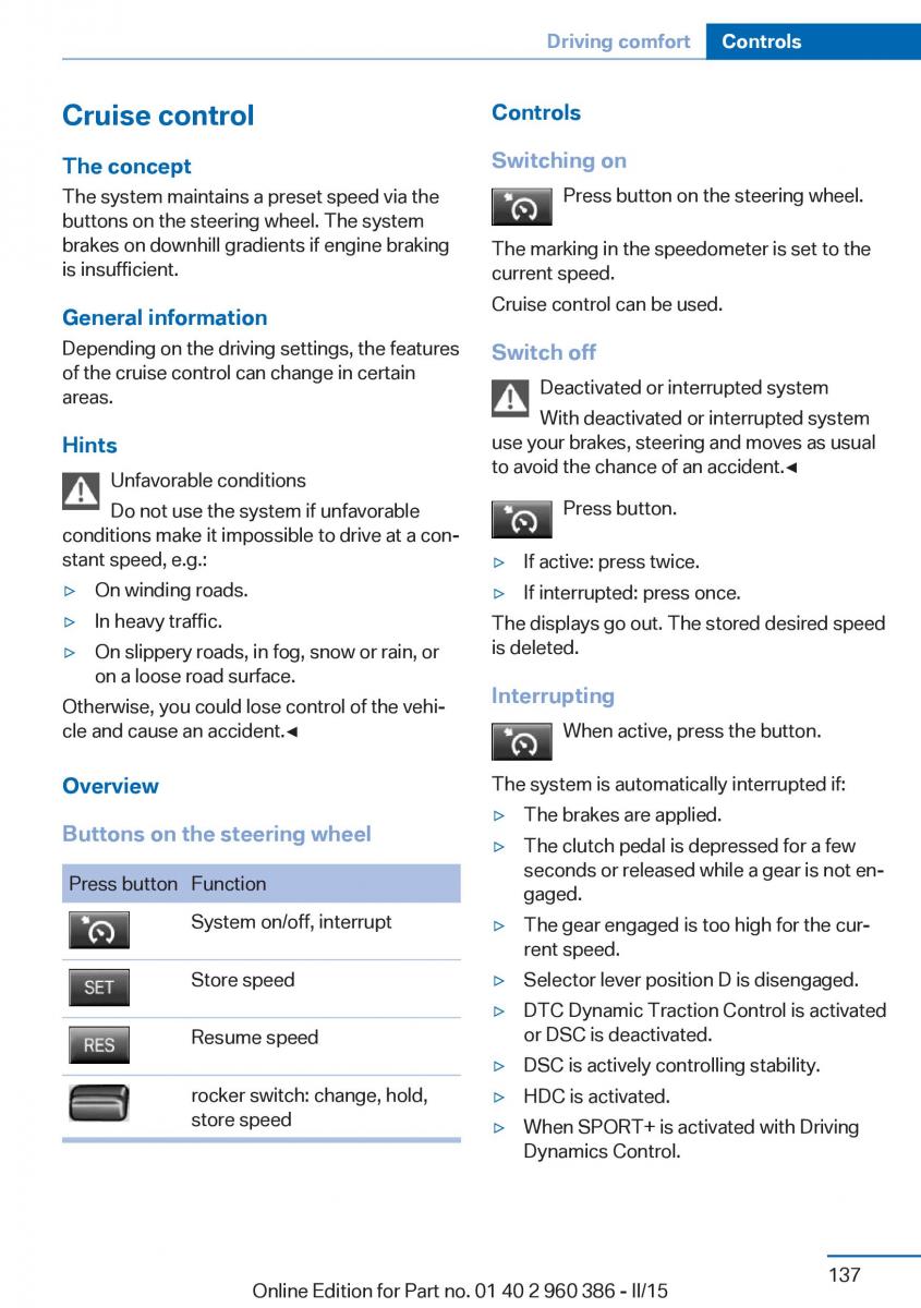 BMW X3 F25 owners manual / page 141