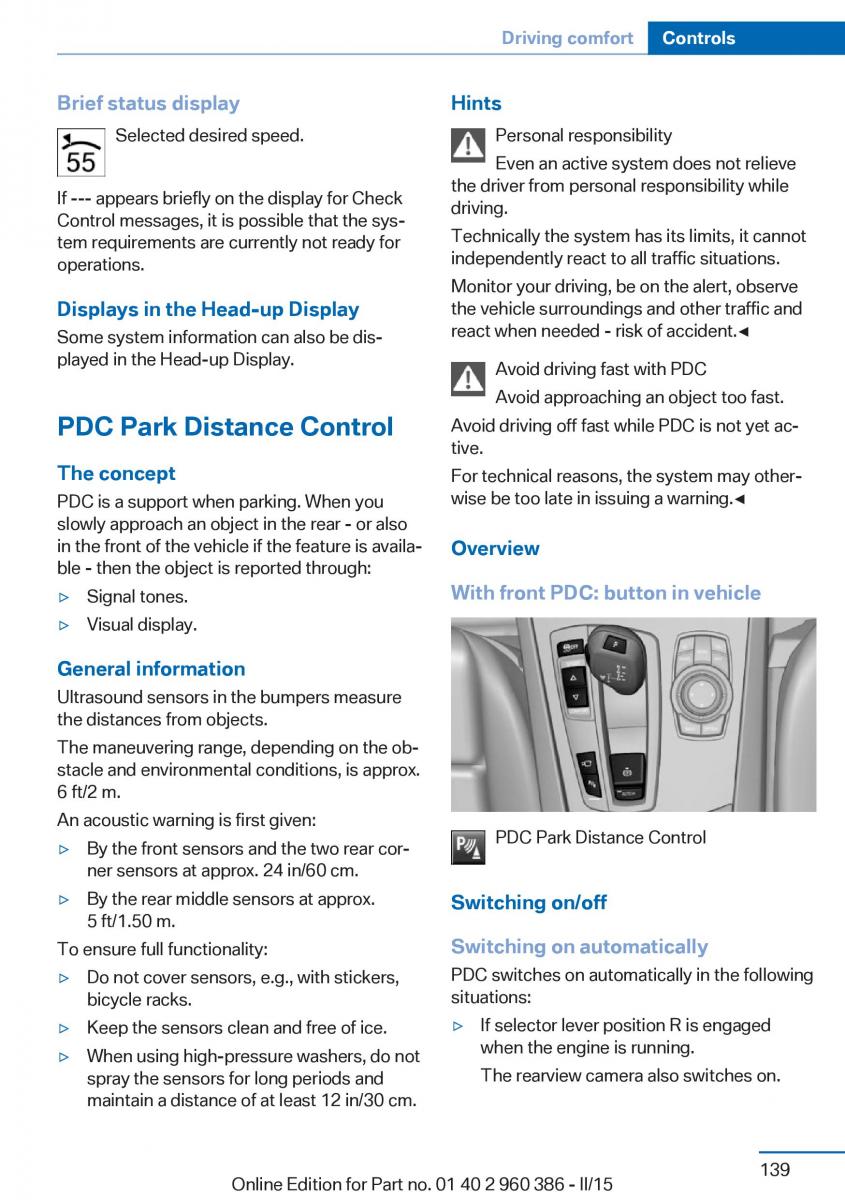 BMW X3 F25 owners manual / page 143