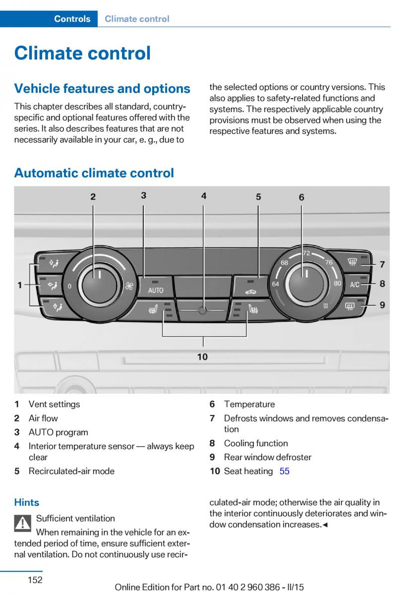 BMW X3 F25 owners manual / page 156